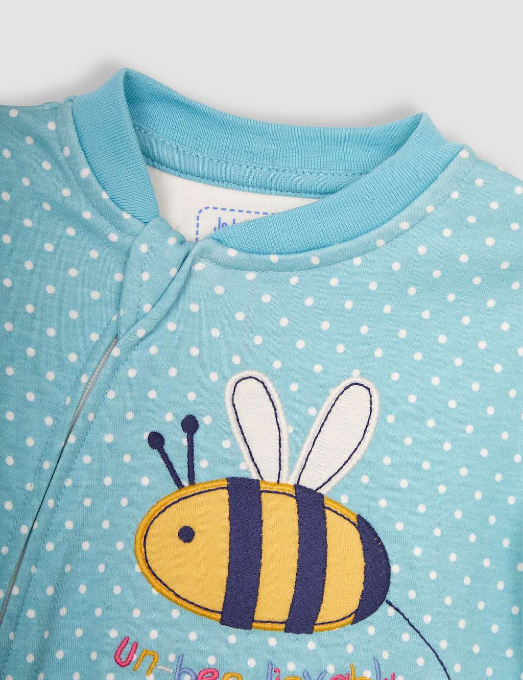 Pure Cotton Spot Bee Applique Zip Sleepsuit (0-12 Mths) 3 of 6