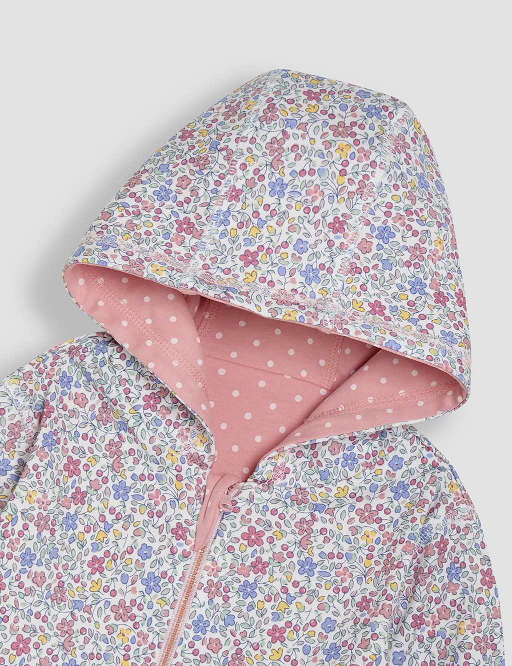 Pure Cotton Floral & Bunny Reversible Hoodie (6 Mths-5 Yrs) 5 of 7
