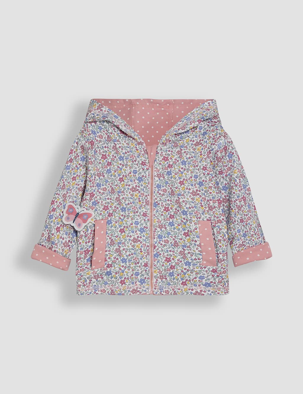 Pure Cotton Floral & Bunny Reversible Hoodie (6 Mths-5 Yrs) 6 of 7