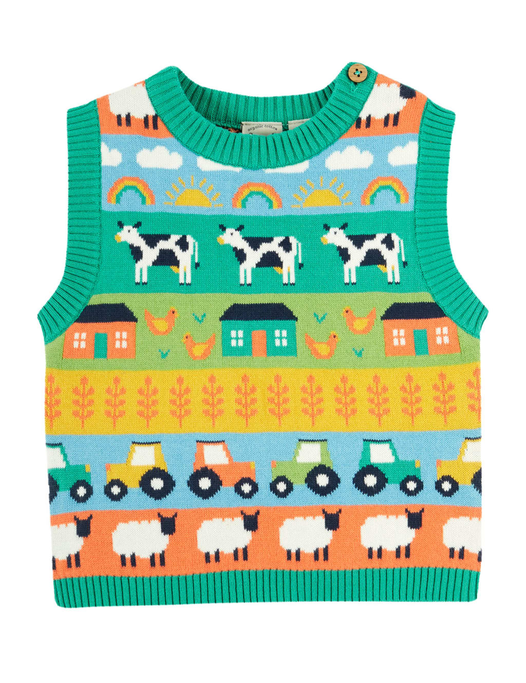 Pure Cotton Farm Knitted Vest (0-5 Yrs) 3 of 6