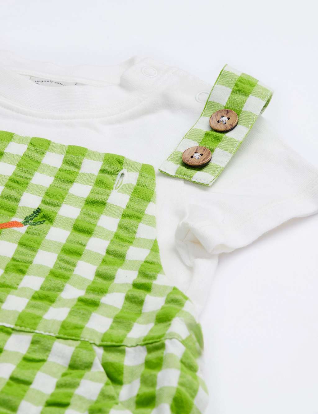2pc Pure Cotton Gingham Dungaree Outfit (0-3 Yrs) 3 of 5