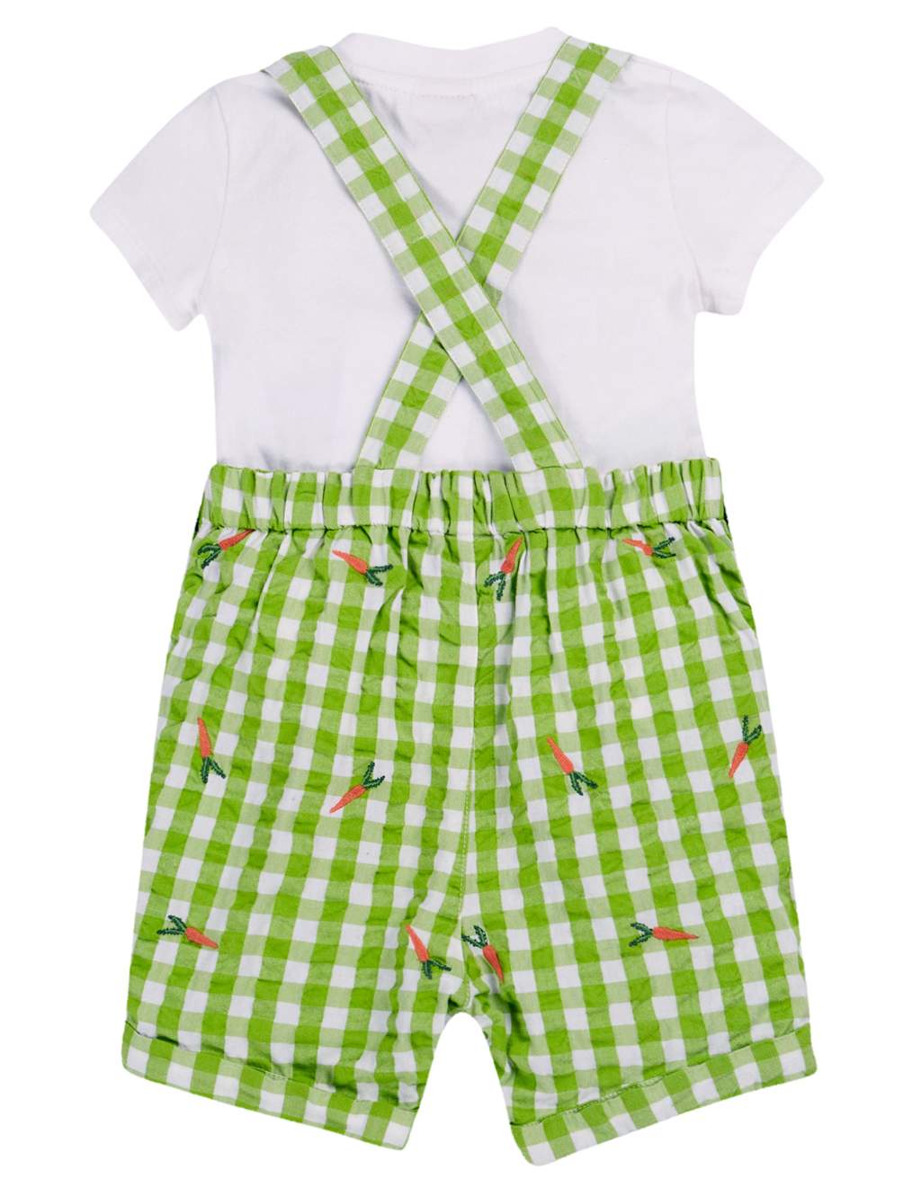 2pc Pure Cotton Gingham Dungaree Outfit (0-3 Yrs) 5 of 5