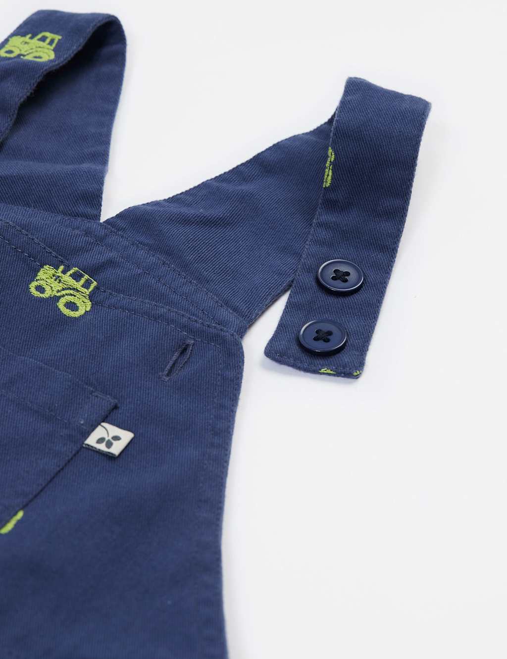 Pure Cotton Embroidered Tractor Dungarees (0-3 Yrs) 3 of 5