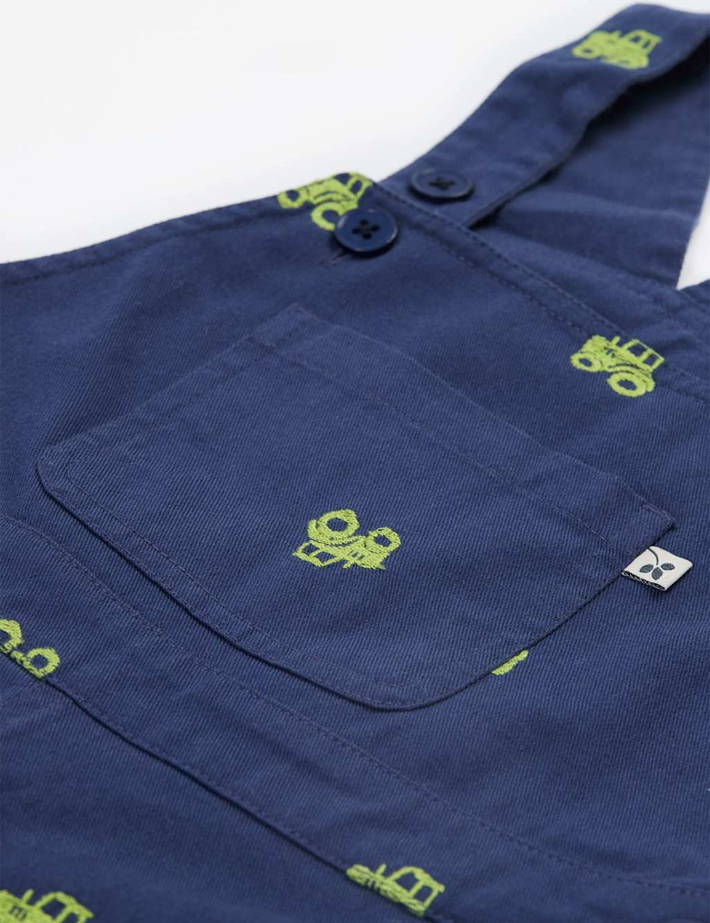 Pure Cotton Embroidered Tractor Dungarees (0-3 Yrs) 4 of 5