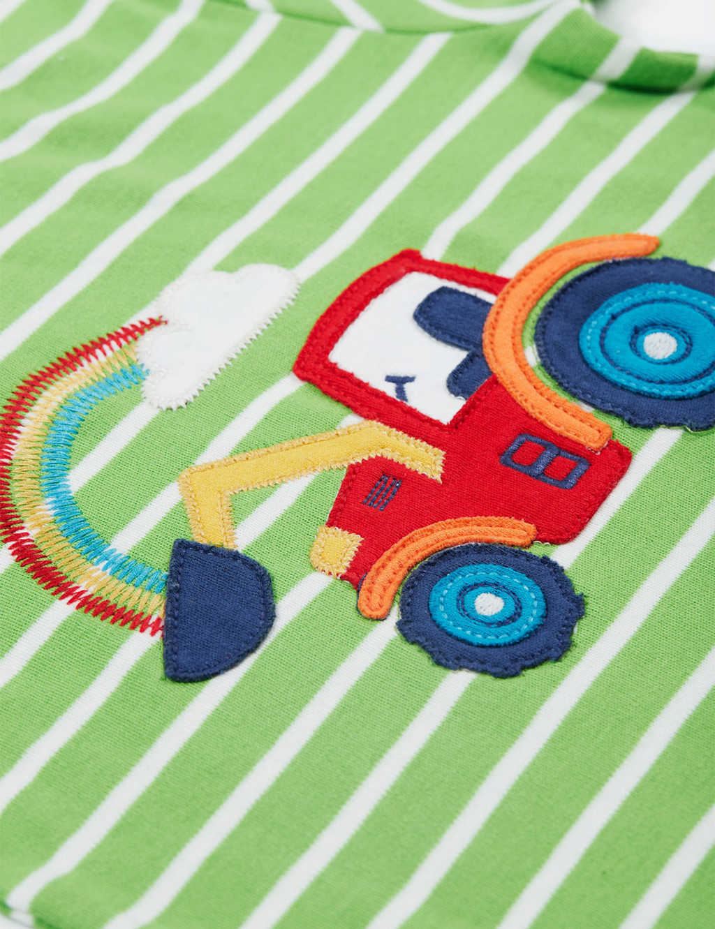 Pure Cotton Striped Tractor T-Shirt (0-5 Yrs) 3 of 4