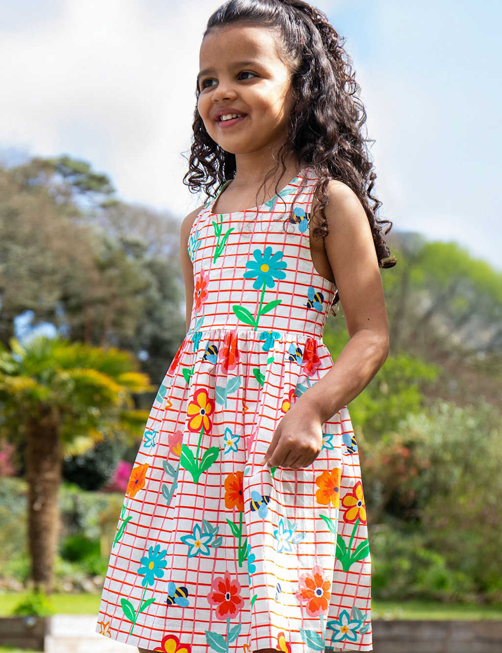 Pure Cotton Floral Dress (2-10 Yrs) 1 of 7