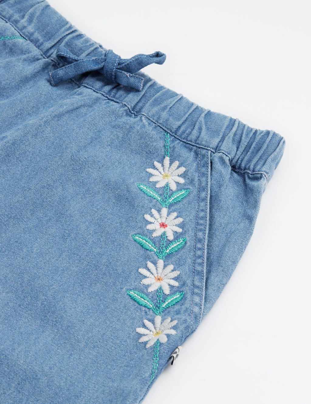 Denim Floral Embroidered Culottes (2-10 Yrs) 4 of 5