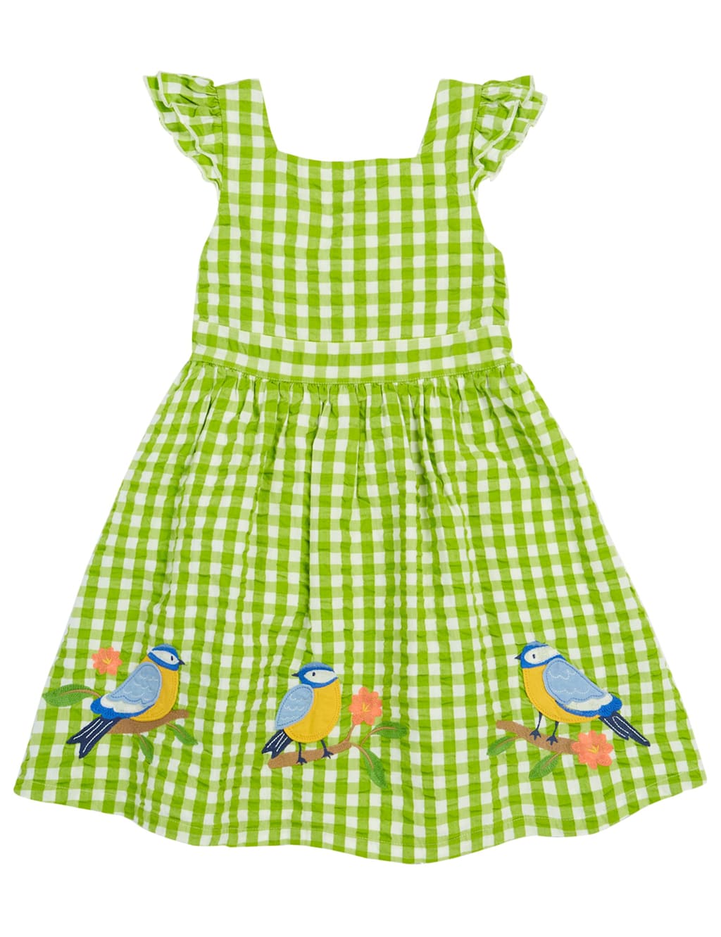 Pure Cotton Gingham Bird Dress (2-10 Yrs) 2 of 8