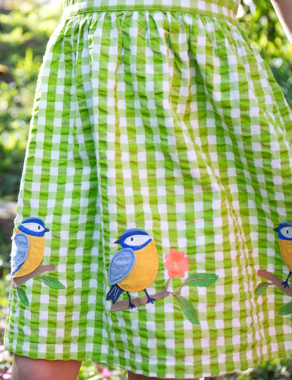 Pure Cotton Gingham Bird Dress (2-10 Yrs) 5 of 8