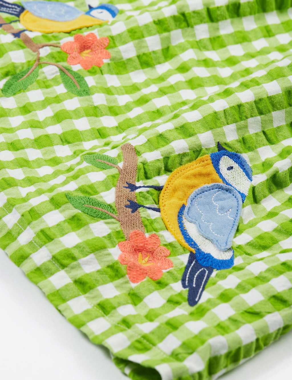 Pure Cotton Gingham Bird Dress (2-10 Yrs) 7 of 8