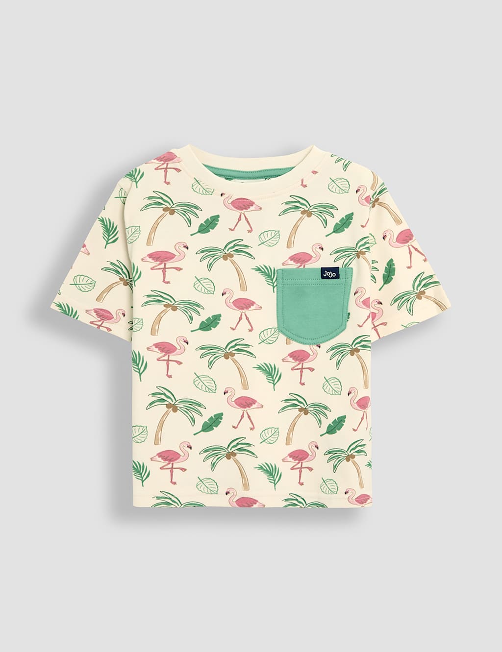 2pk Pure Cotton Plain & Flamingo T-Shirts (1-5 Yrs) 2 of 5