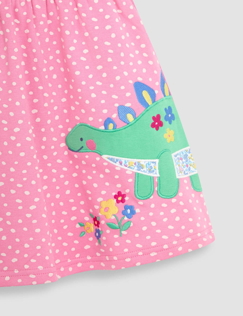 Pure Cotton Dinosaur Appliqué Dress (6 Mths - 5 Yrs) 3 of 3