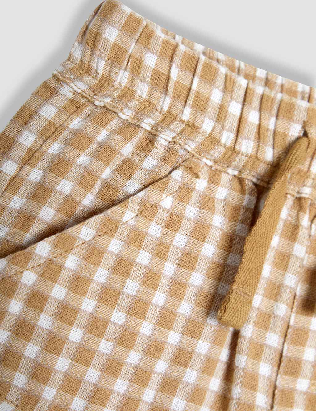 Pure Cotton Textured Gingham Shorts (0-5 Yrs) 2 of 3