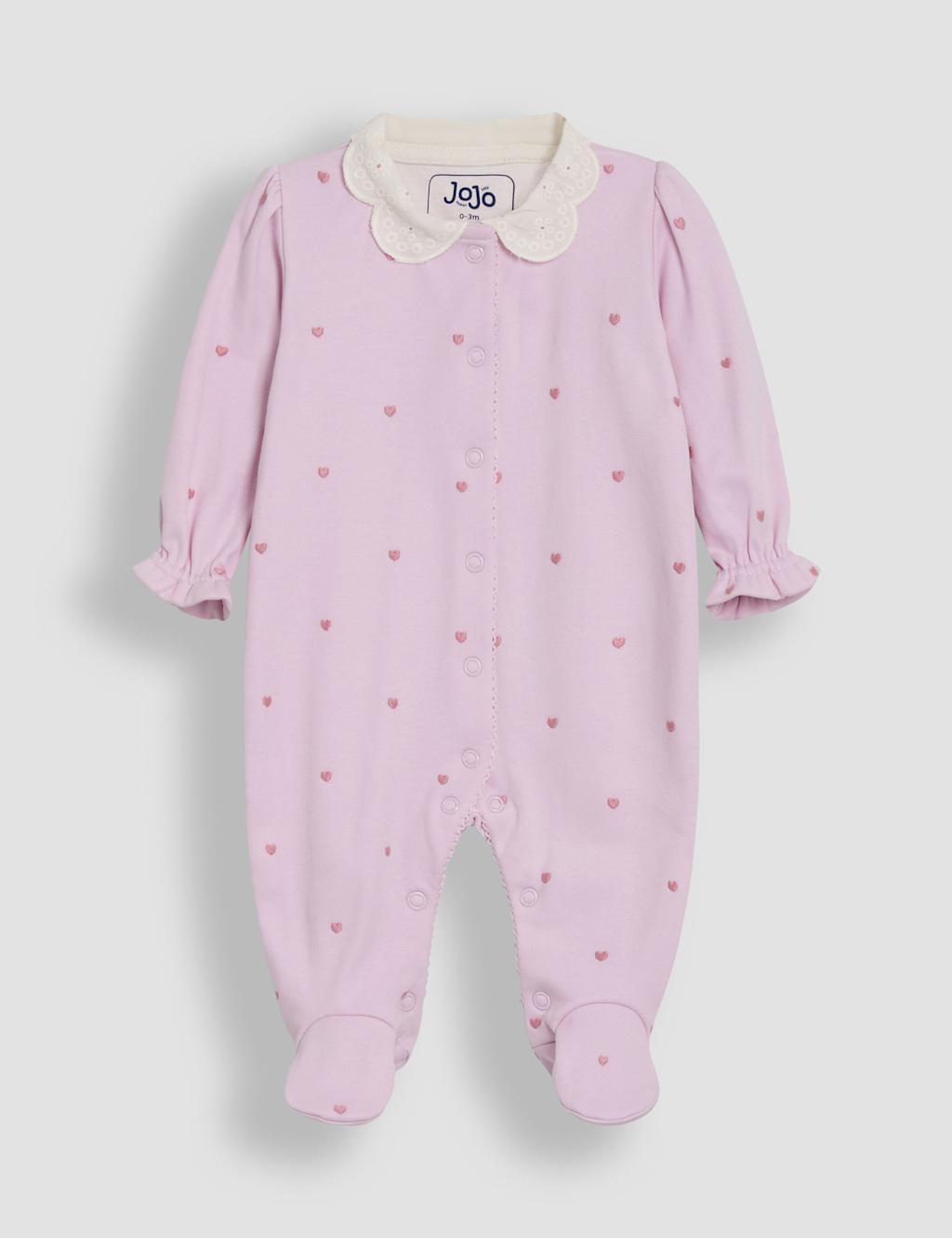 2pc Pure Cotton Heart Sleepsuit Set (Newborn - 12 Mths) 3 of 4
