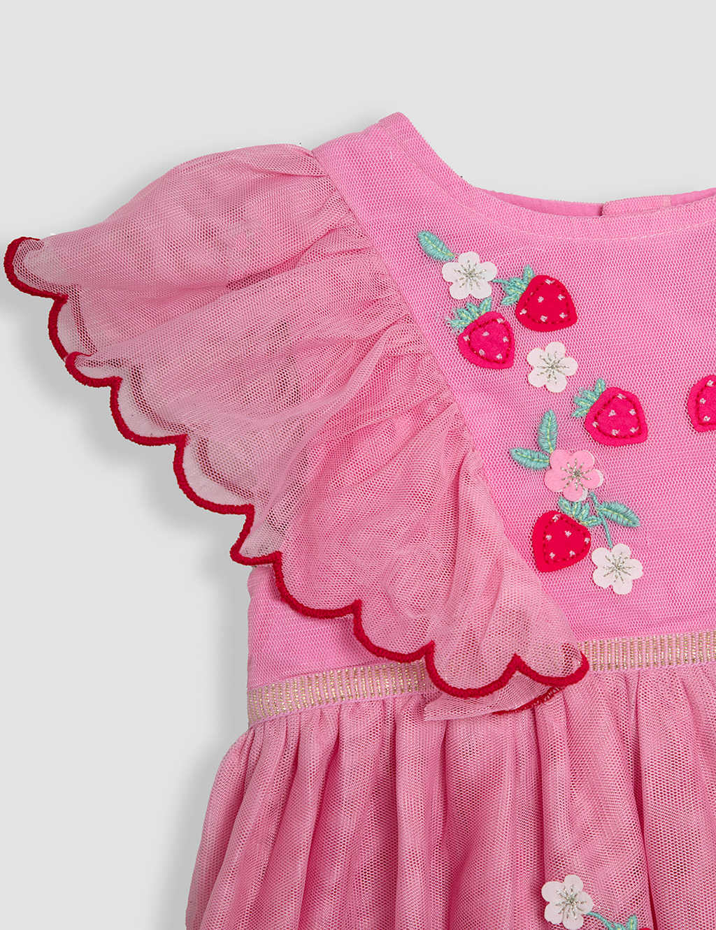Pure Cotton Strawberry Tulle Dress (6 Mths-5 Yrs) 4 of 4