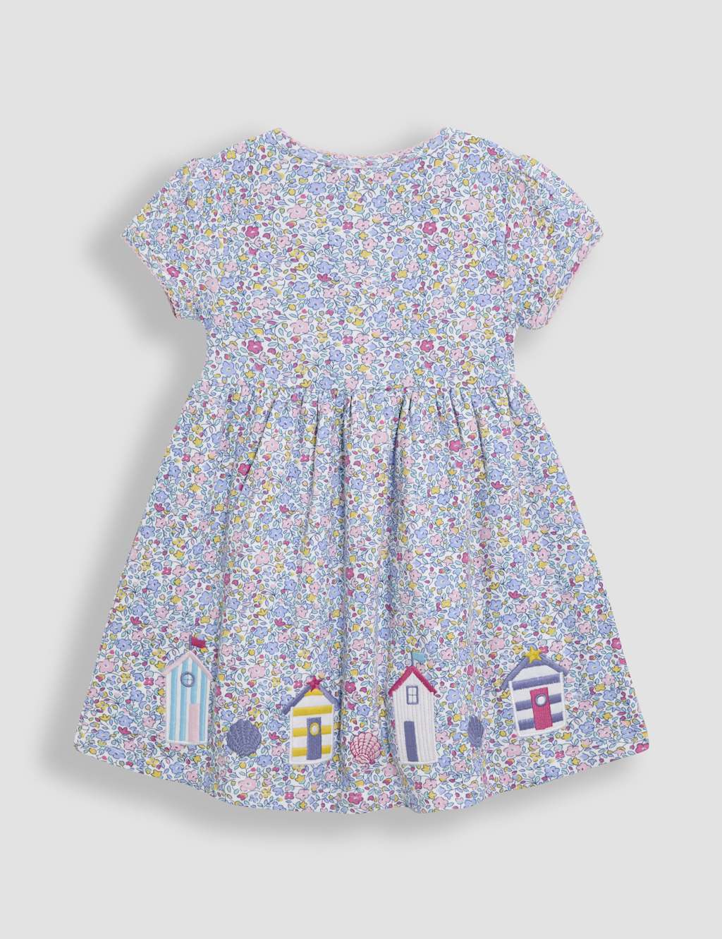 Pure Cotton Beach Hut Applique Floral Dress (6 Mths-5 Yrs) 2 of 3