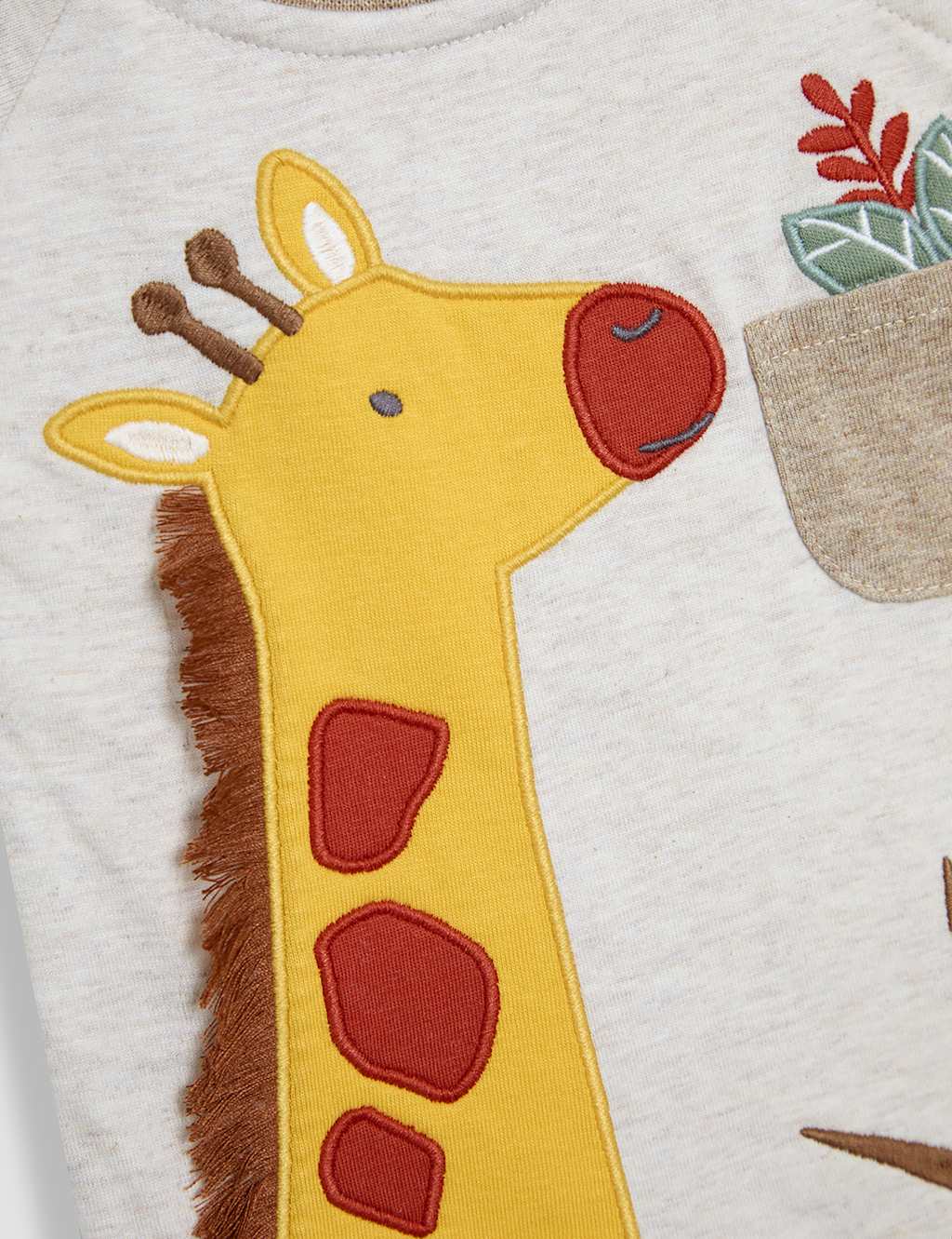 Pure Cotton Giraffe Applique Romper (0-24 Mths) 2 of 3
