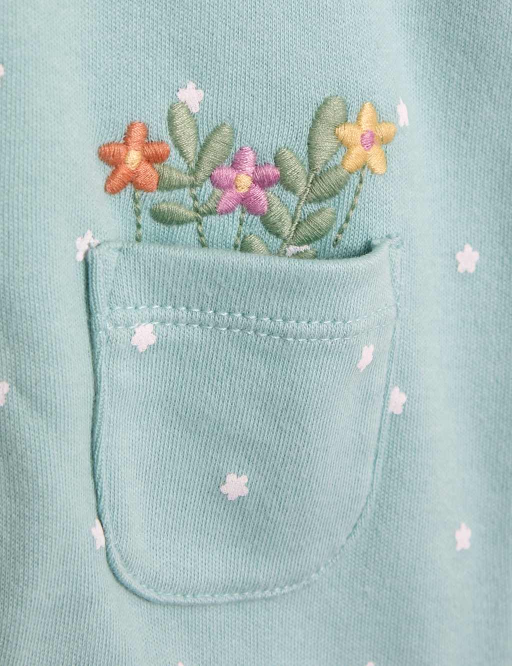 Pure Cotton Giraffe Appliqué Sleepsuit (0-12 Mths) 2 of 3
