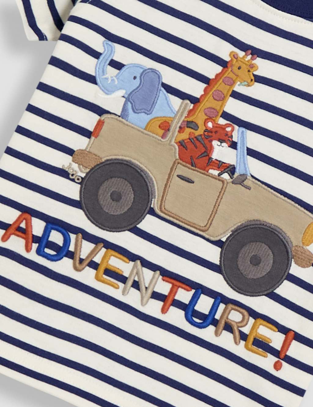 Pure Cotton Striped Appliqué Safari T-Shirt (0-5 Yrs) 2 of 3