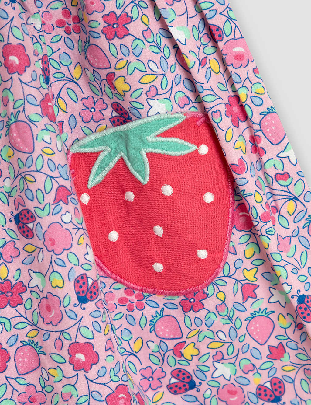 Pure Cotton Floral Strawberry Dress (6 Mths - 5 Yrs) 3 of 3