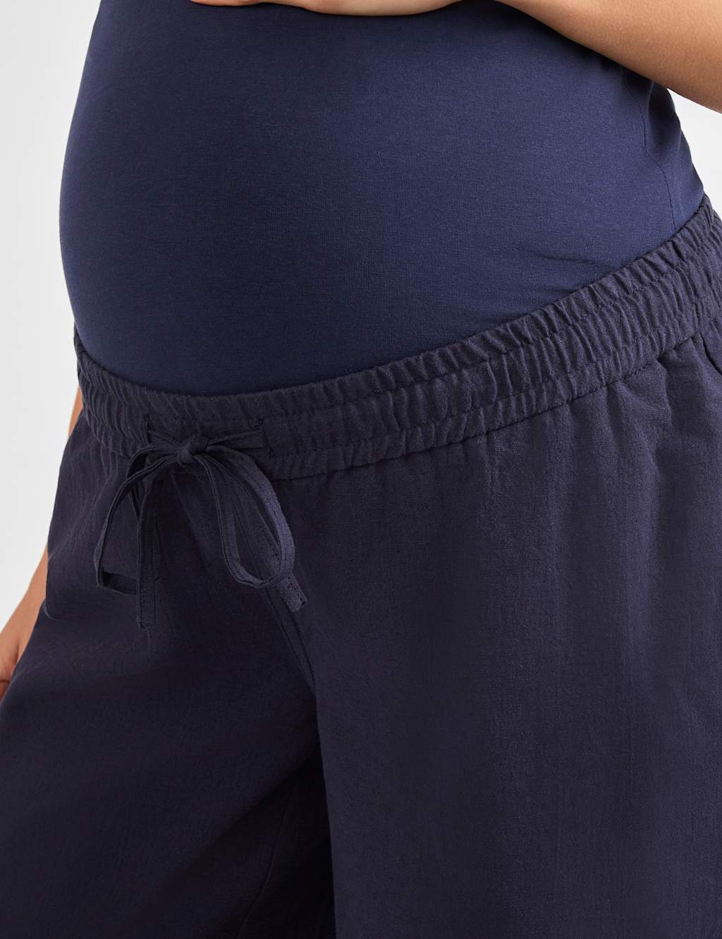 Maternity Wide Leg Trousers with Linen 4 of 4