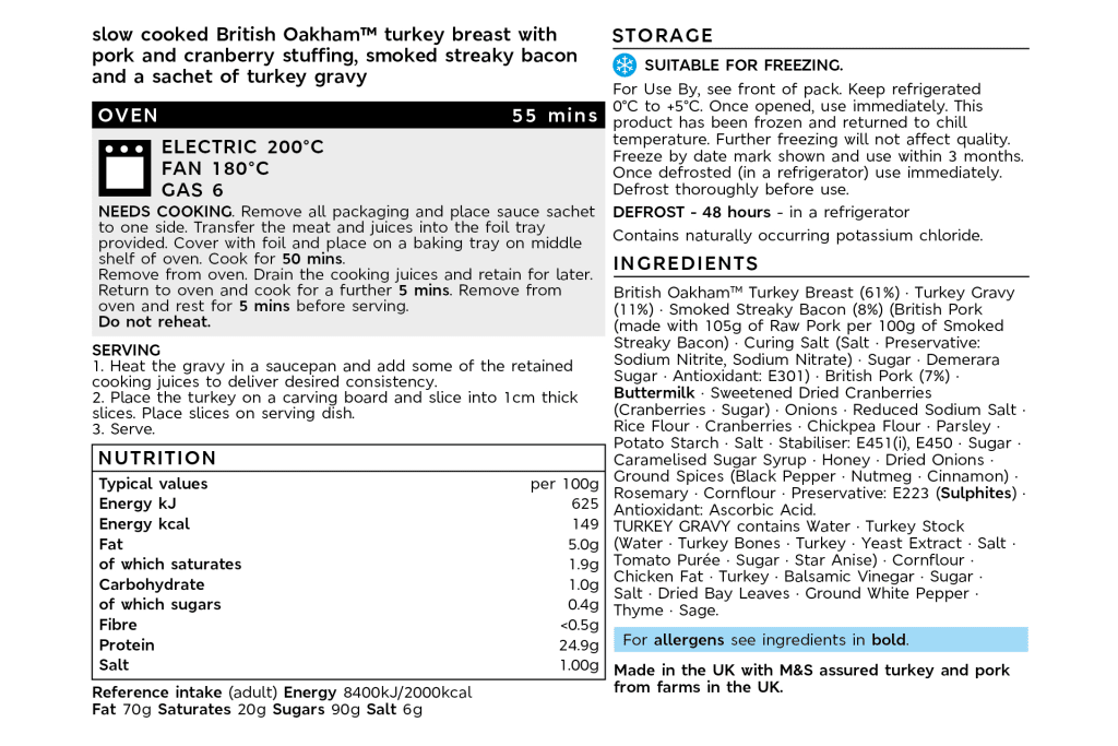 Oakham™ Slow-Cooked Turkey Joint with Stuffing, Bacon & Turkey Gravy (Serves 6) 2 of 2