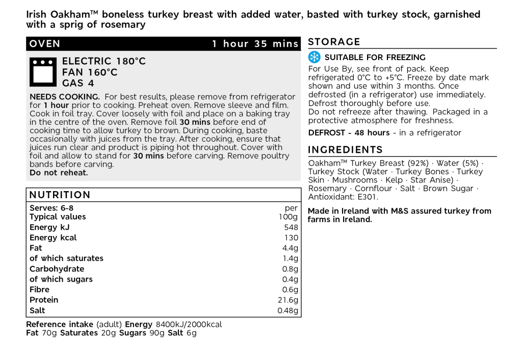 Oakham™ Irish Turkey Breast Joint (Serves 6) 2 of 2