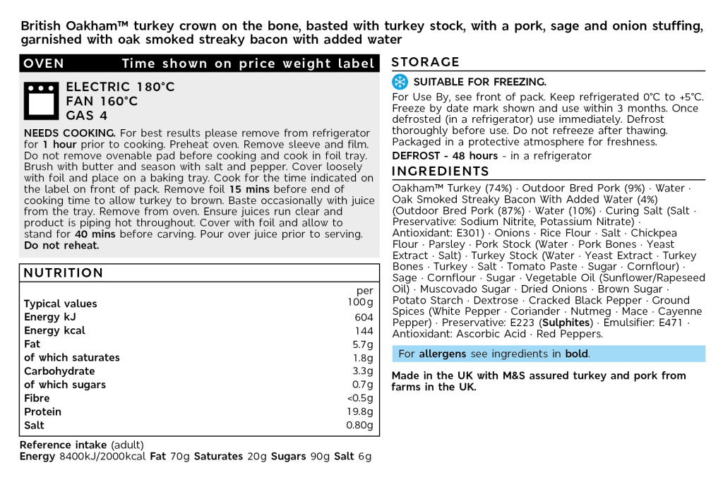 British Oakham™ Stuffed Turkey Crown (Serves 12-14) 2 of 2