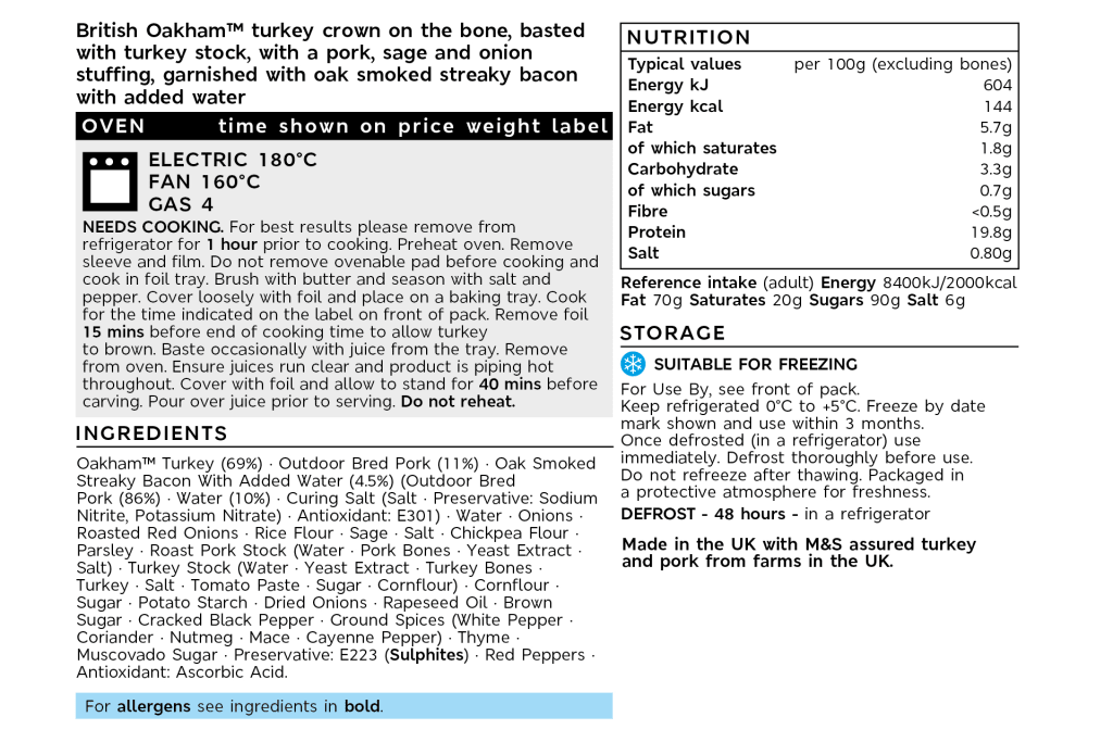 British Oakham™ Stuffed Turkey Crown (Serves 6-7) 2 of 2