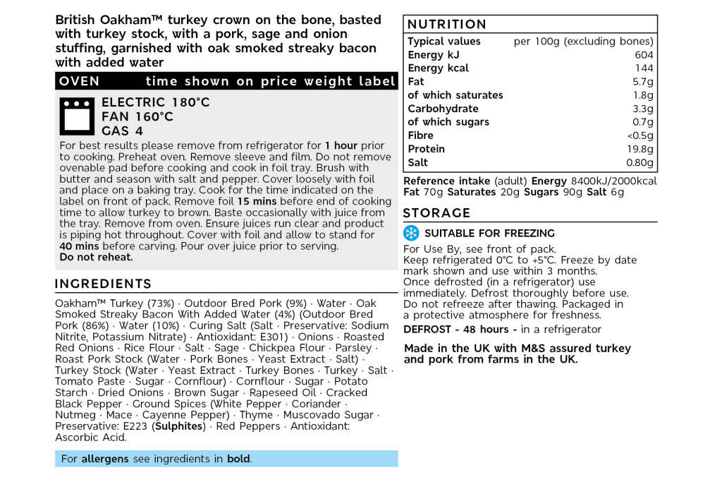 British Oakham™ Stuffed Turkey Crown (Serves 8-9) 2 of 2