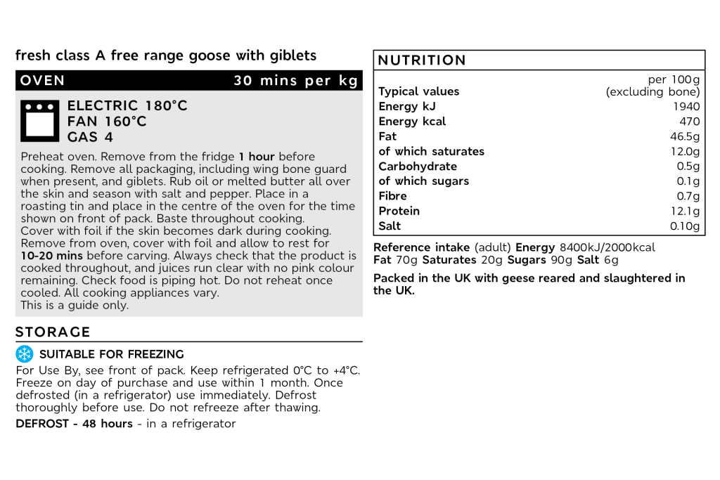 Collection Free-Range Whole Goose (Serves 4) 2 of 2