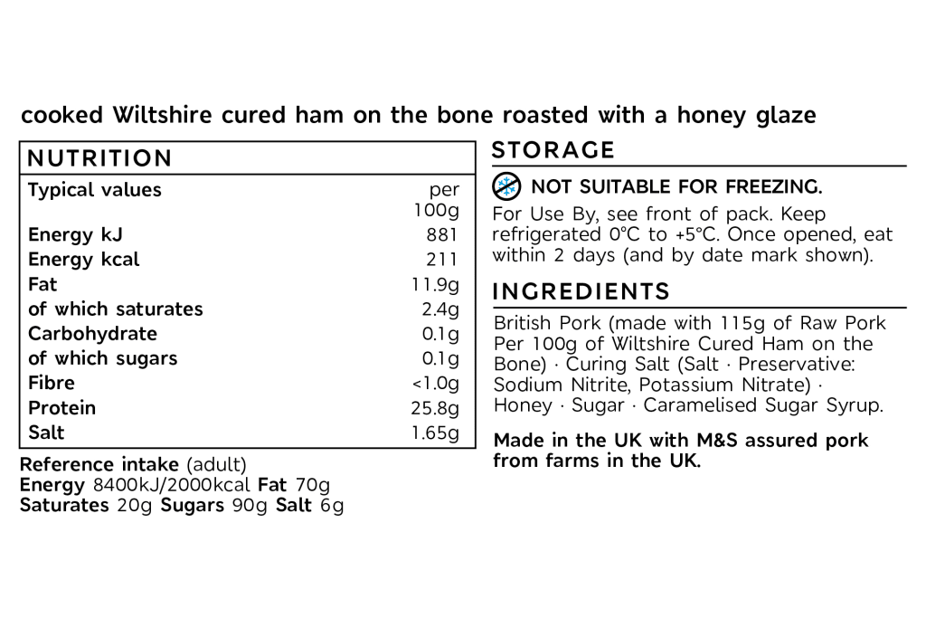 Collection Whole Roast Wiltshire Ham on the Bone (Minimum 40 Slices) 2 of 2