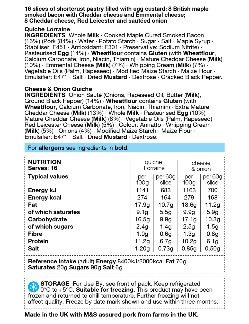 Quiche Slice Selection (16 Pieces) - (Last Collection Date 30th September 2020) 5 of 5
