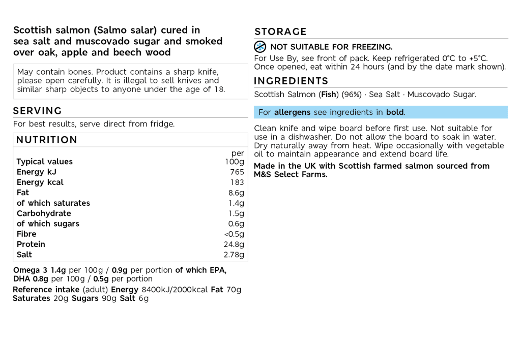 Collection Scottish Whole Side of Smoked Salmon (Serves 12) 2 of 2