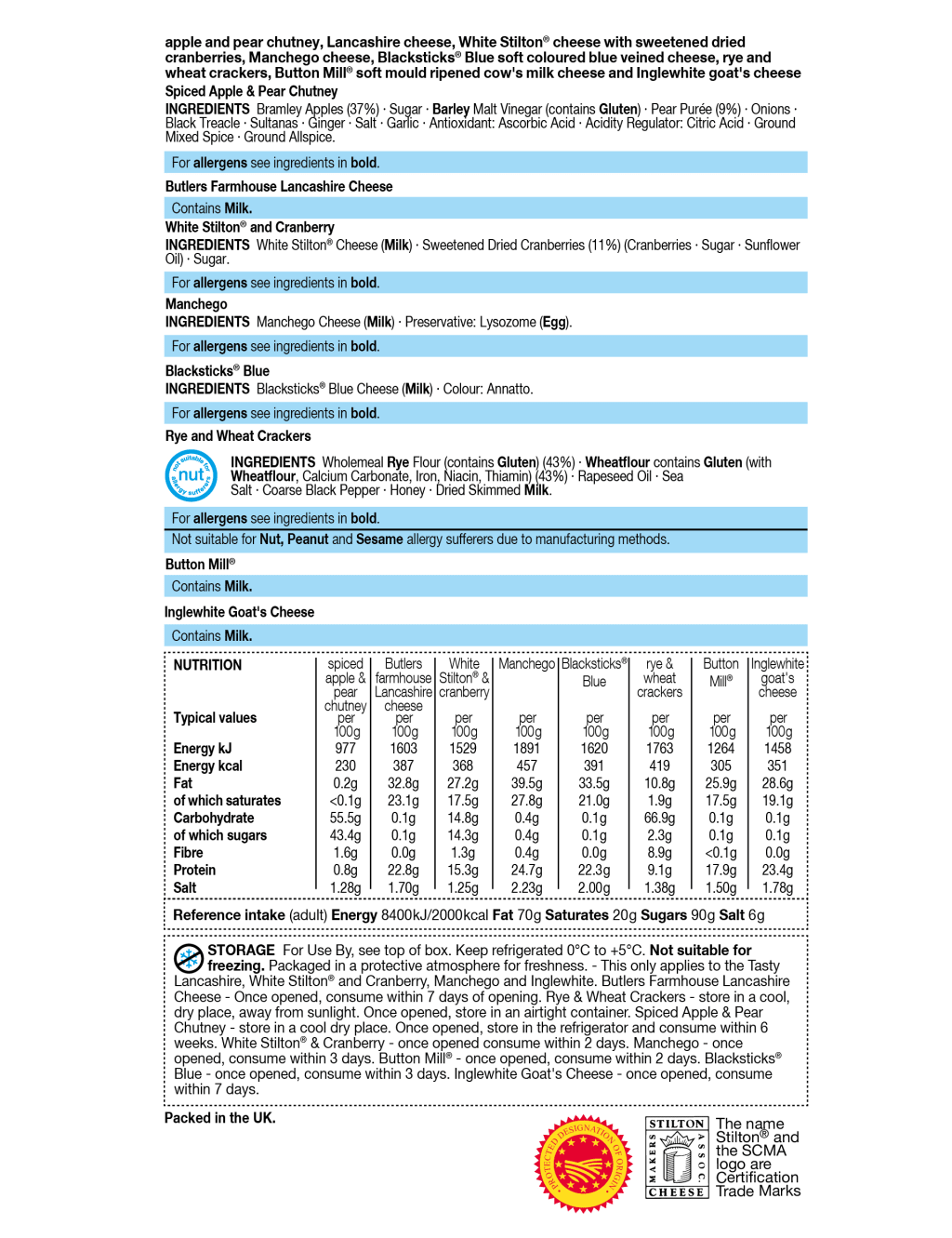 Cheese & Chutney Selection (Serves 15) - (Last Collection Date 30th September 2020) 2 of 2