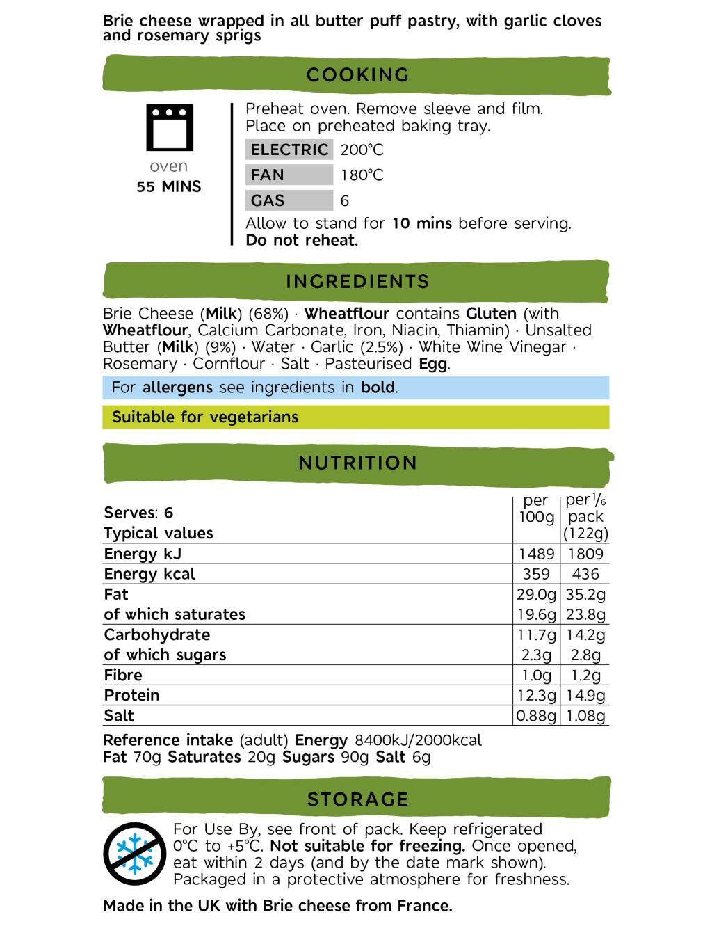 Brie En Croute (Serves 6) - (Last Collection Date 30th September 2020) 2 of 2