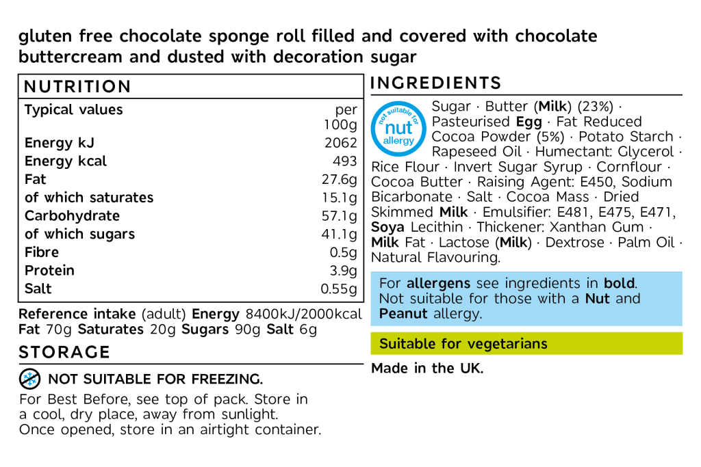 Made Without Wheat Chocolate Yule Log (Serves 8) 2 of 2