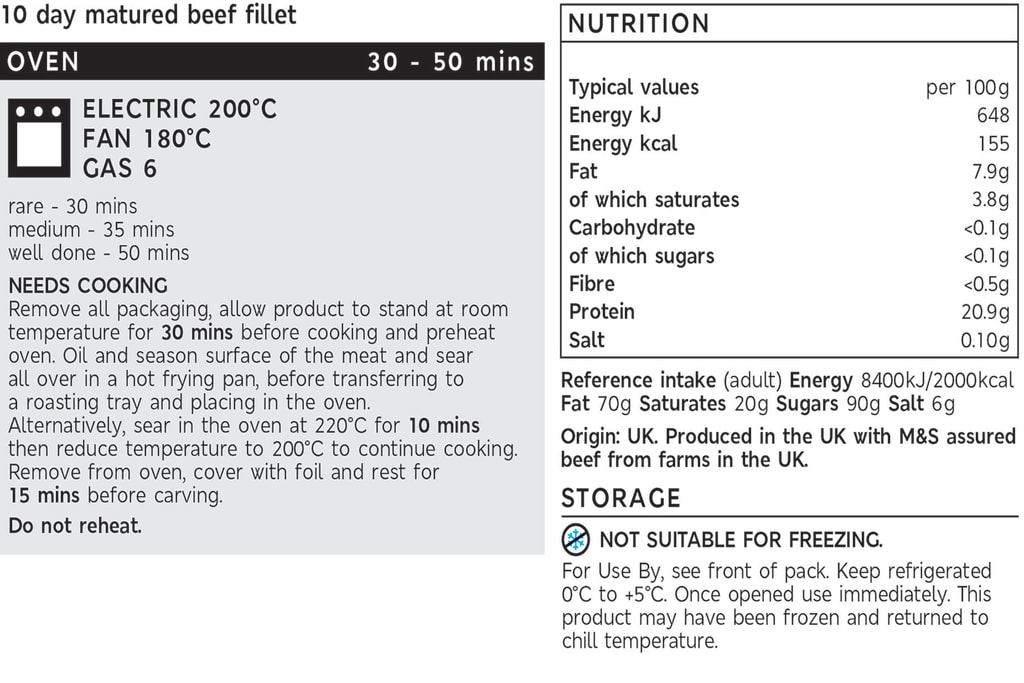 Collection British Fillet of Beef 10 Day Matured, Boneless (Serves 4) 2 of 2