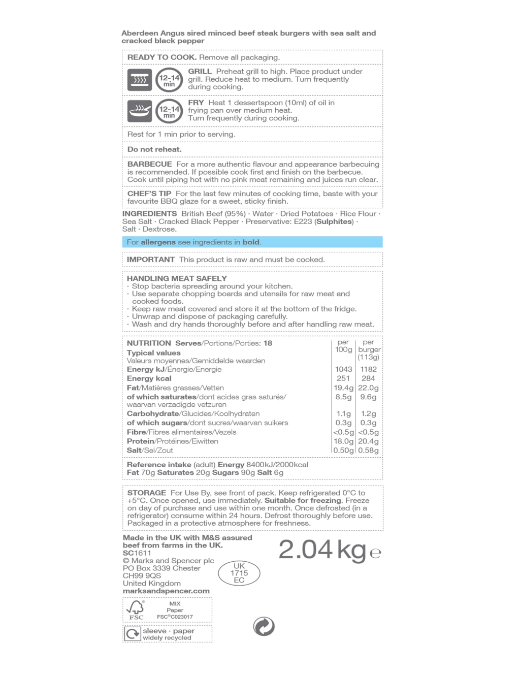 Aberdeen Angus Steak Burgers (18 Pieces) - (Last Collection Date 30th September 2020) 3 of 3