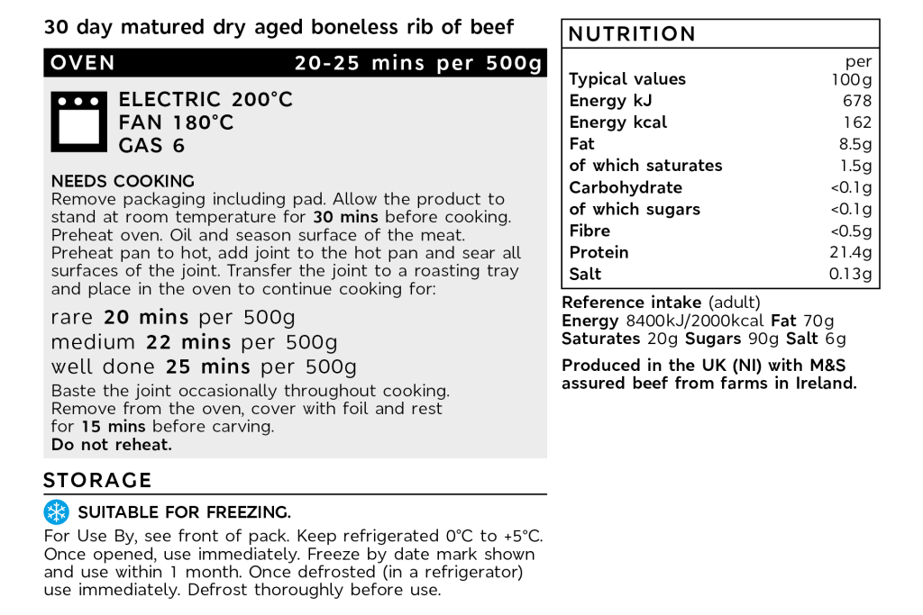 Irish Salt Dry Aged Beef Rib (Serves 6) 2 of 2