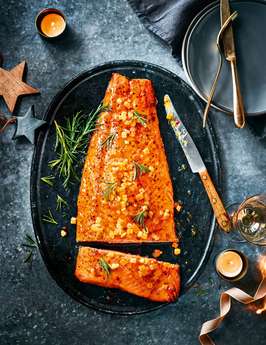 Collection Lightly Smoked Side of Salmon with a Honey & Lemon Glaze (Serves 6) 1 of 2