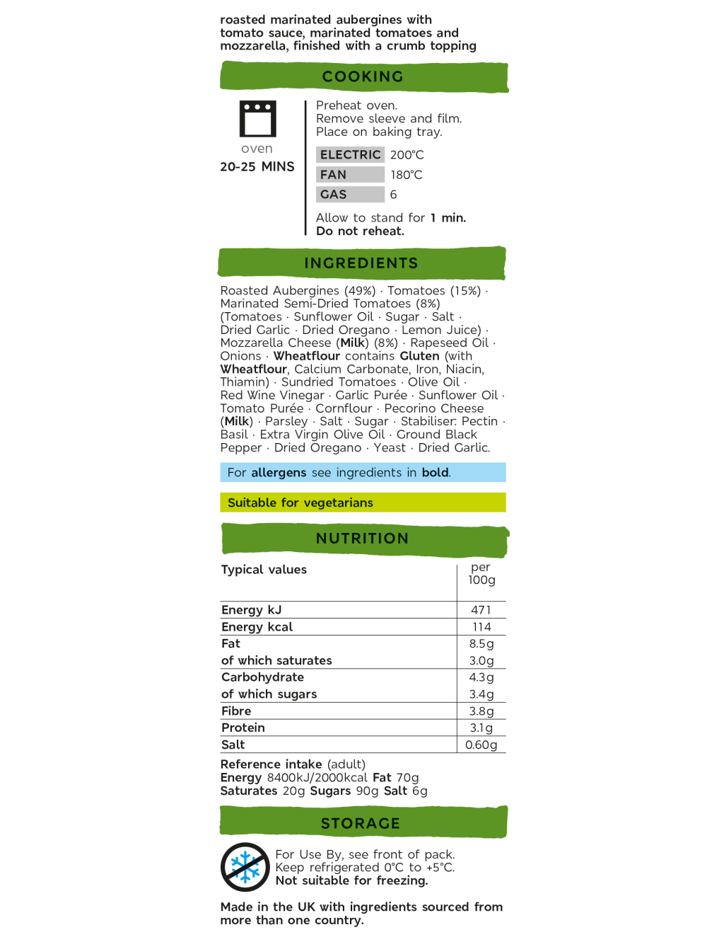 Gastropub Roasted Aubergine with Mozzarella (Serves 4) - (Last Collection Date 30th September 2020) 2 of 2