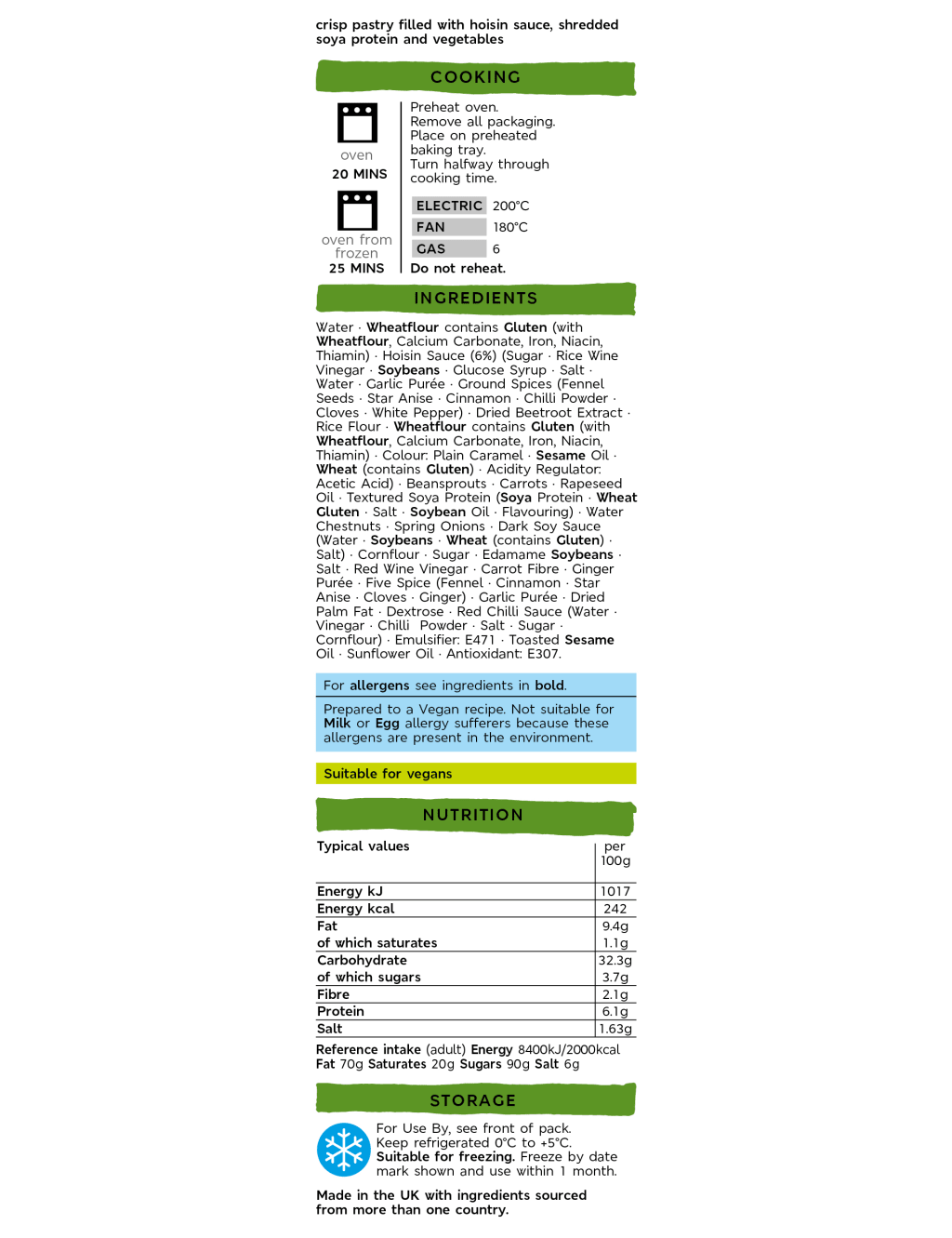 Plant Kitchen No Duck Spring Rolls (Serves 4) - (Last Collection Date 30th September 2020) 2 of 2