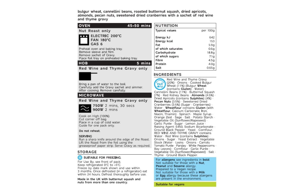 Plant Kitchen Butternut, Almond & Pecan Nut Roast (Serves 4) 2 of 2