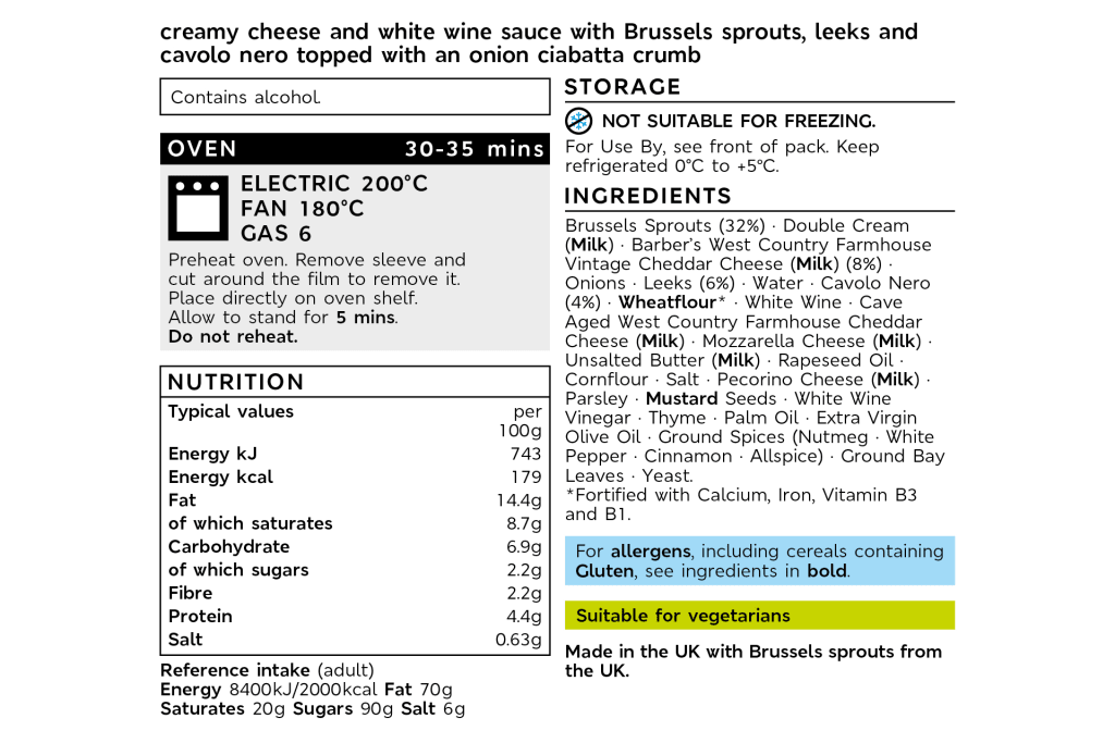 Collection Brussels Sprout Gratin (Serves 6) 2 of 2
