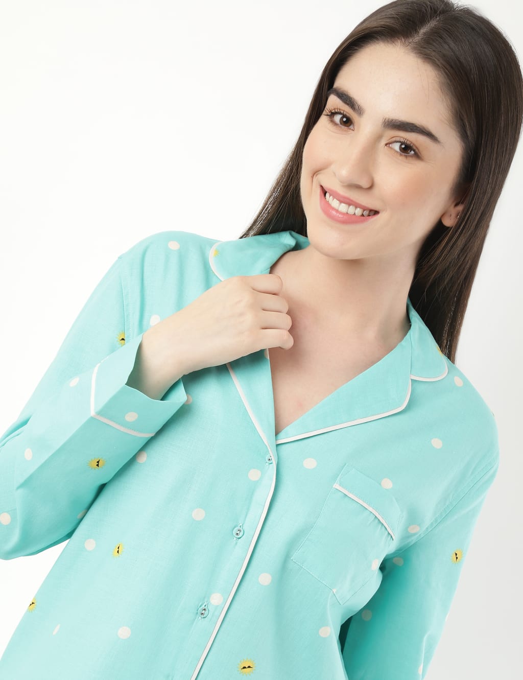 Pure Cotton Sun Print Rever Pyjama Set 5 of 6