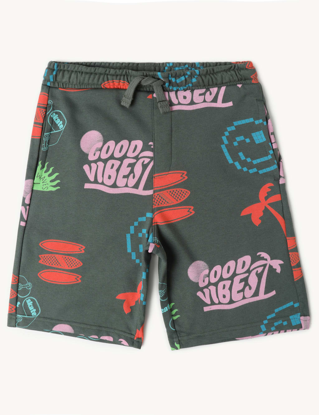 Cotton Rich Printed Shorts (6-16 Yrs) 1 of 5