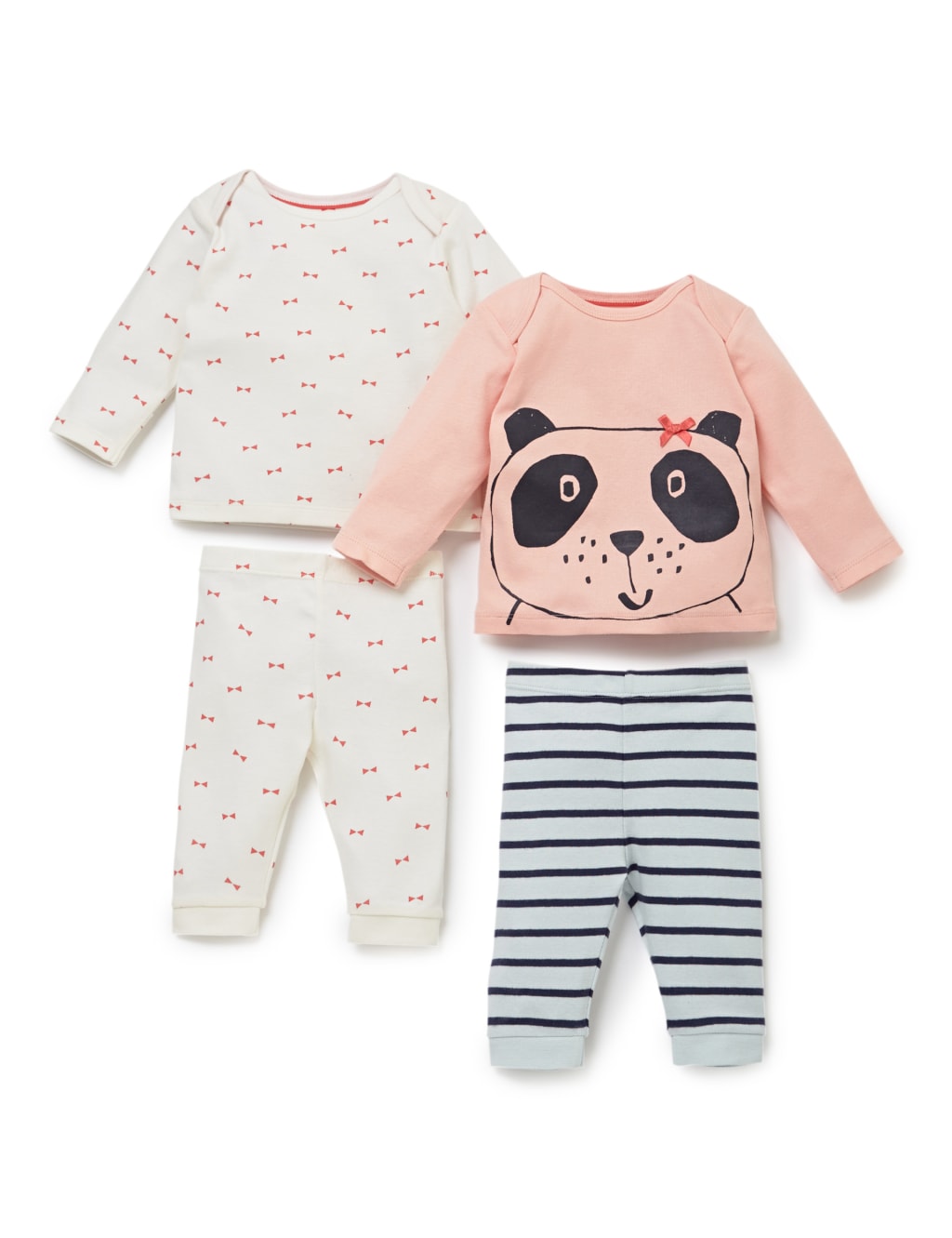 4 Piece Pure Cotton Assorted Pyjamas 1 of 2