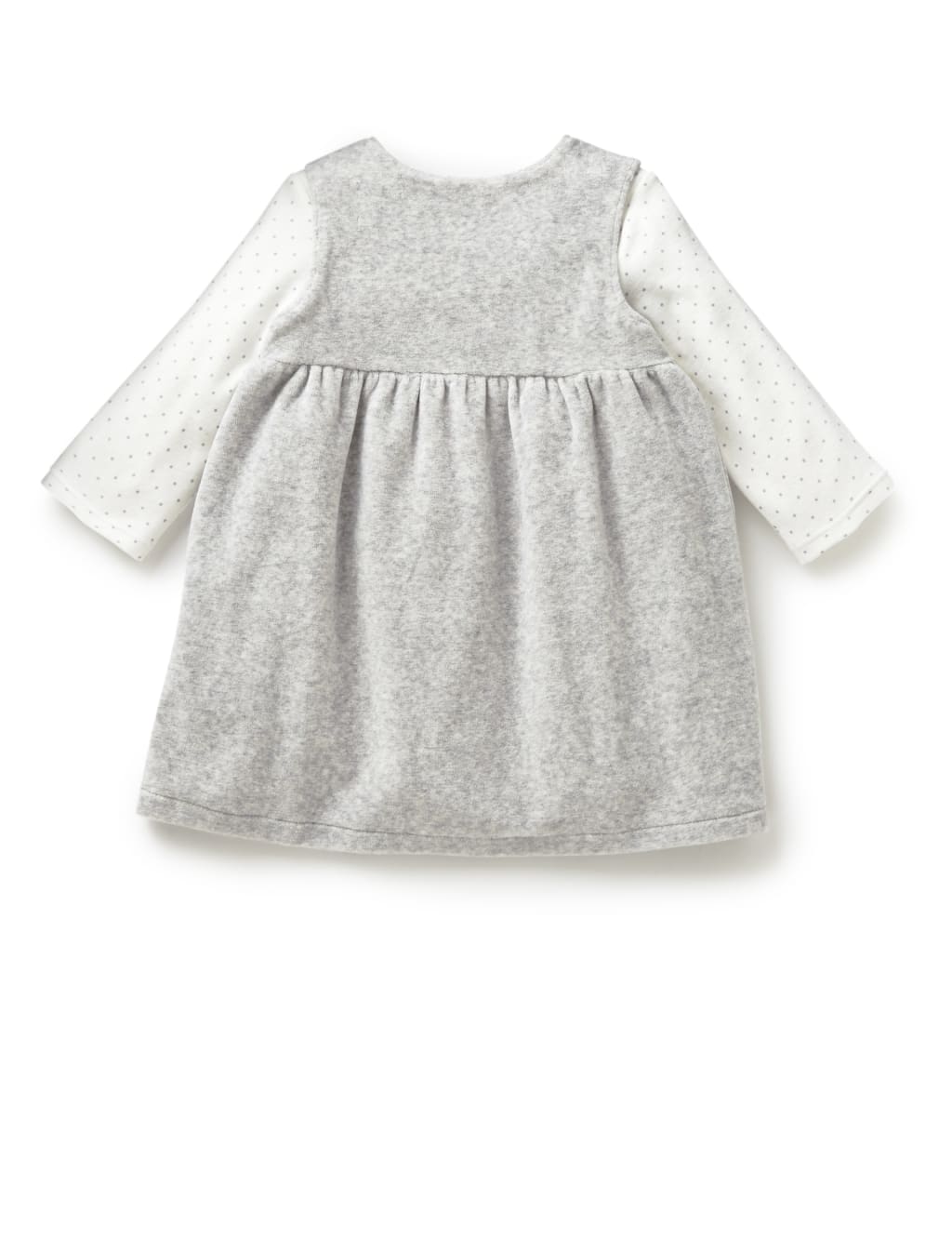 3 Piece Cotton Rich Velour Dress, Bodysuit & Tights Outfit 2 of 4