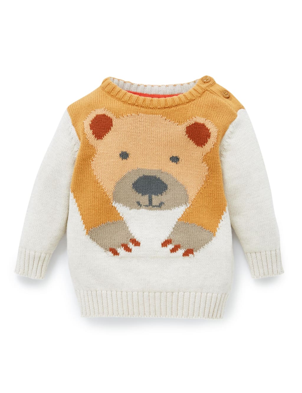 Pure Cotton Bear Print Jumper 1 of 2